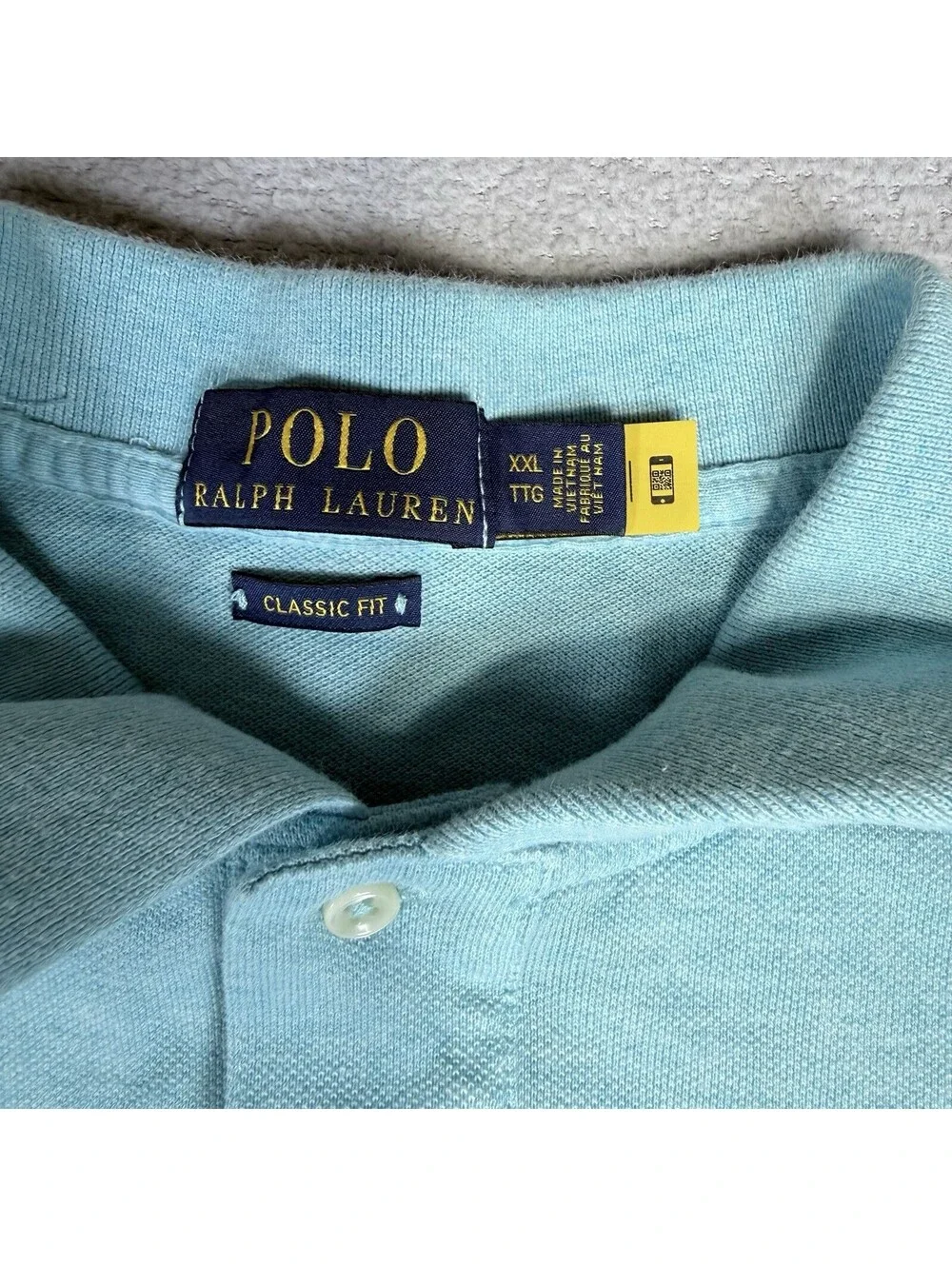 Polo Ralph Lauren Polo Shirt Mens 2XL Blue Green Blue Pima Soft Touch Flesh Pony
